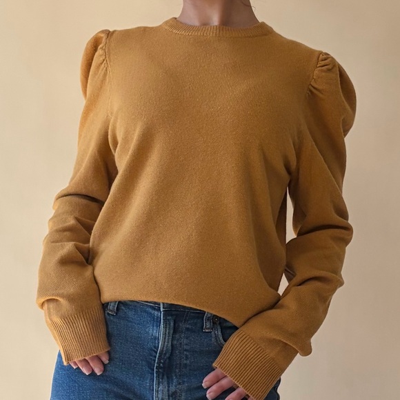 &merci Sweaters - Mustard Puff Sleeve Pullover Sweater